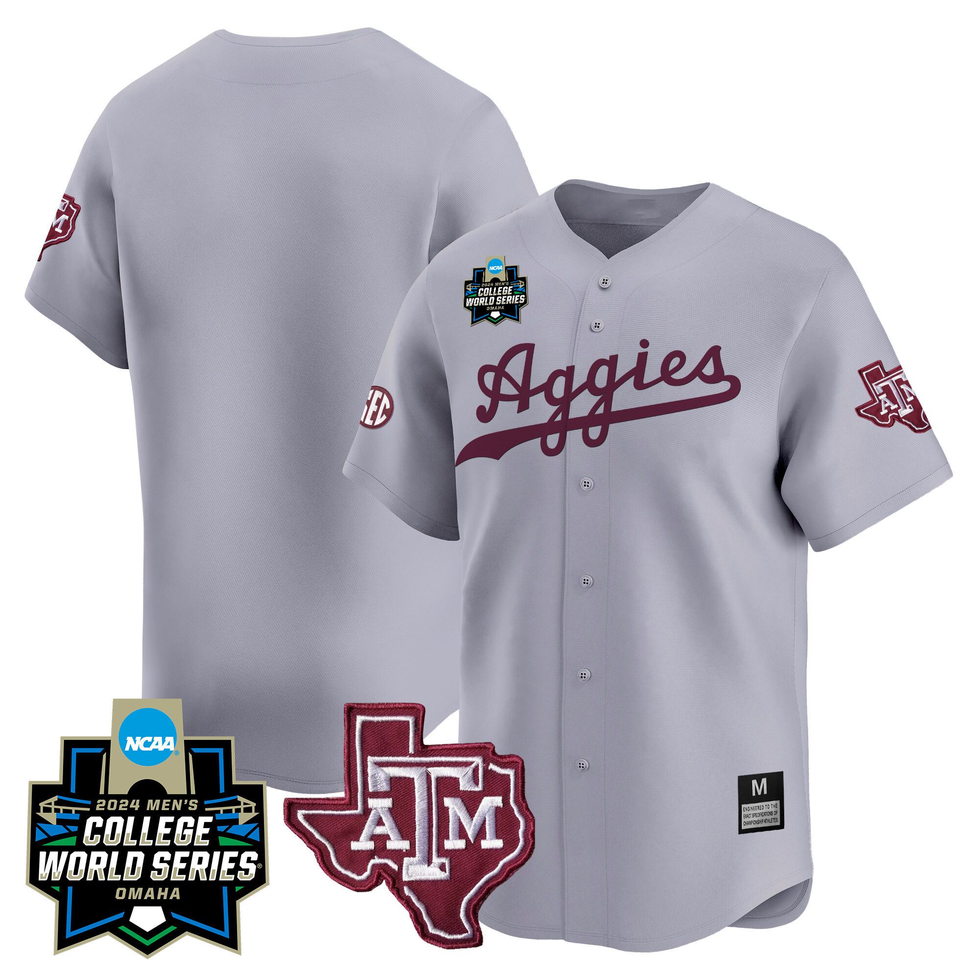 Men Texas A&M Aggies Blank Grey 2024 College World Series Vapor Premier Limited NCAA Jersey->indianapolis colts->NFL Jersey